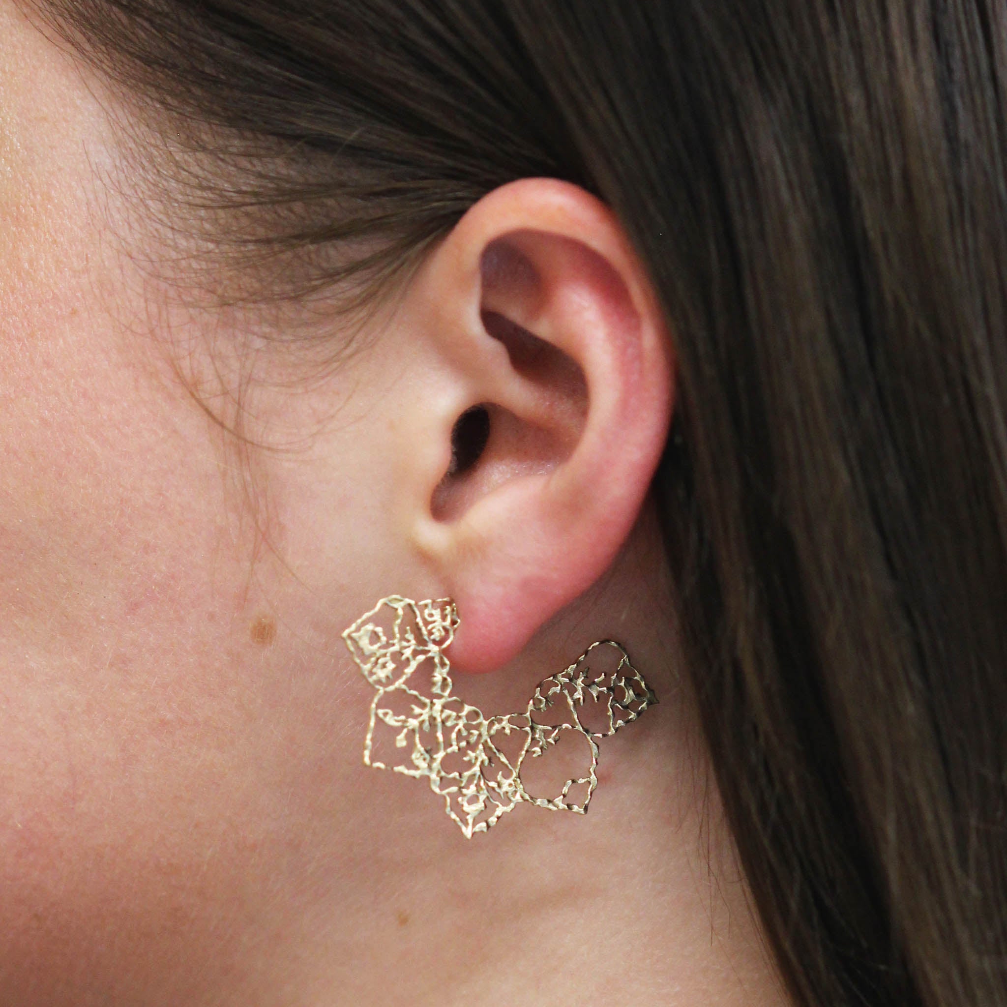 Floral Bloom 9ct Recycled Gold Hoop Earrings